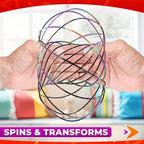 DIMROM geometric sensory ring toy being passed between two people's hands