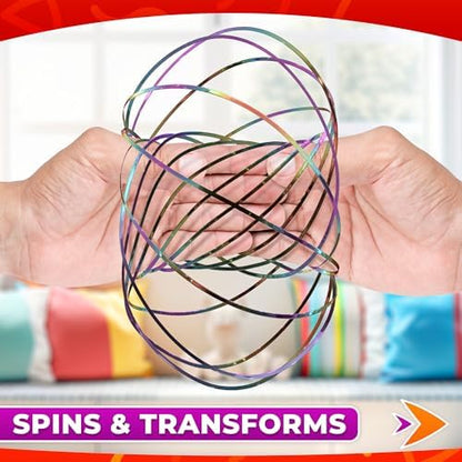DIMROM geometric sensory ring toy being passed between two people's hands