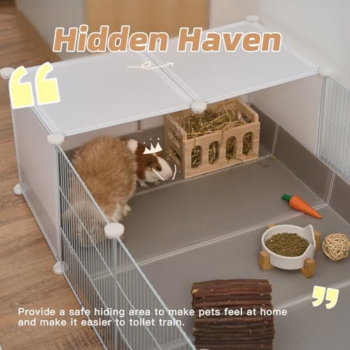 Guinea Pig Cages with Corrugated Liner 10ft CNC Small Animal Playpen Indoor Bunny Rabbit Cage Large Critter Habitat Hedgehog Pet Hutch 55x28x14inch - Image 3
