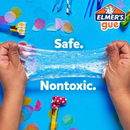 Two pack of transparent clear sensory slime by Elmer's for kids creative play