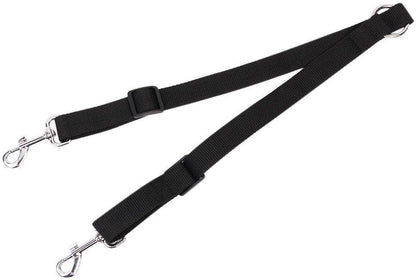 STGOOD dual double dog splitter lead demonstrating the central rotating swivel mechanism for tangle free walking.