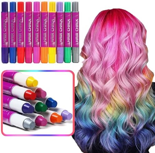 Close up of vibrant hair color chalk sticks for kids
