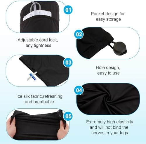 Side view of Weeoatar catheter leg bag sleeve with drainage access