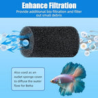 AQUANEAT intake foam cover installed on aquarium filter pipe