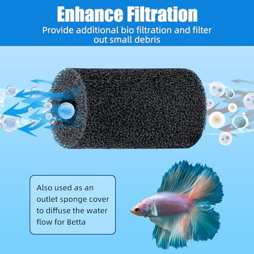 AQUANEAT intake foam cover installed on aquarium filter pipe