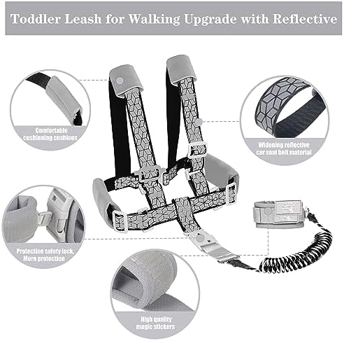 Toddler wearing breathable safety harness outdoors