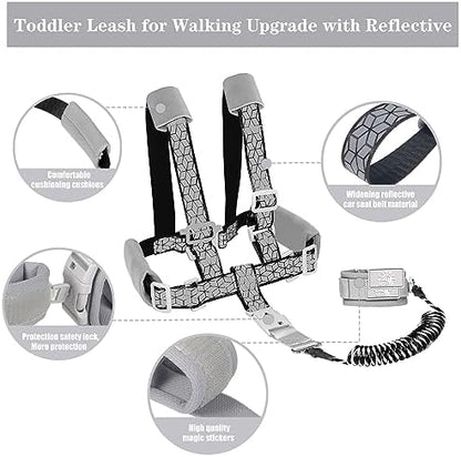 Toddler wearing breathable safety harness outdoors