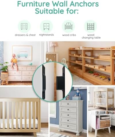 Montane child safety hardware packaging showcasing six complete sets of wall brackets.