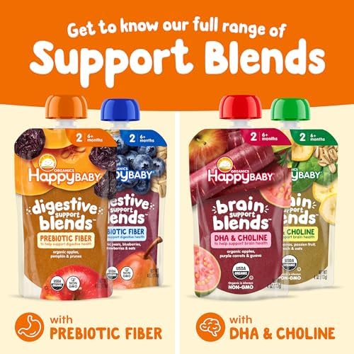 Happy Baby organic stage 2 baby food pouch convenience design