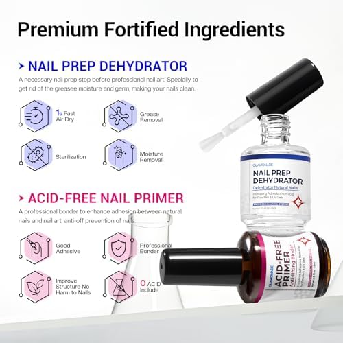 Authentic USA imported nail dehydration prep liquid showing the transparent bottle and packaging design.