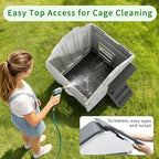 Rockever Plastic Rabbit Cage Outdoor Indoor, Waterproof Rabbit Hutch-Leak-Proof Pull-Out Tray&Chew-Proof, Bunny Cage Guinea Pig Cages, Easy-Clean & Ideal for Small Animal - Image 5