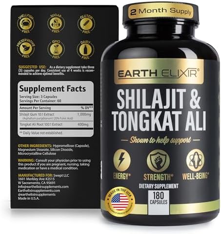 Lifestyle presentation of Earth Elixir health and wellness supplement bottle