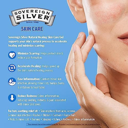 USA imported Sovereign Silver natural healing gel for skin eruptions.