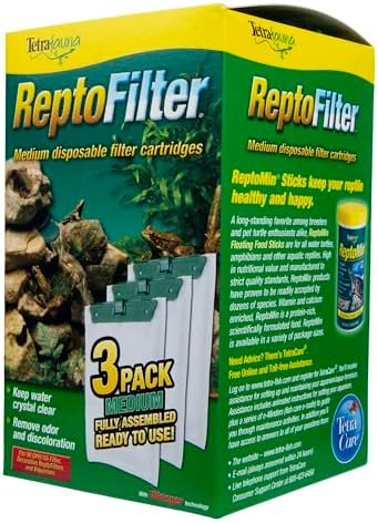 Medium size Tetra ReptoFilter cartridges stacked together