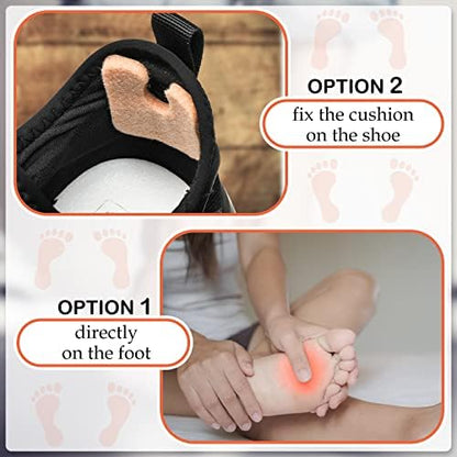 Demonstration of U-shaped callus pads applied to the forefoot area.