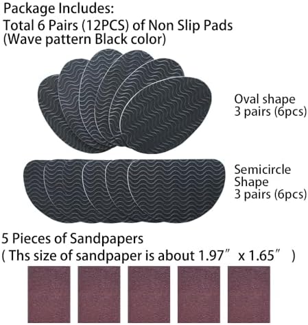 Unikstep 12 piece set of oval and semicircle shoe bottom cushions.