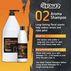 Opawz LuxSilk 500ml dog shampoo showing back label instructions and premium ingredients.