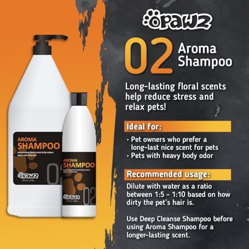 Opawz LuxSilk 500ml dog shampoo showing back label instructions and premium ingredients.