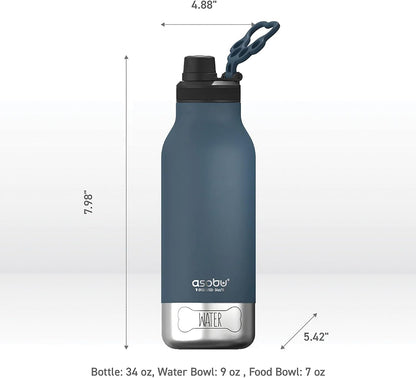 Stainless steel double walled insulated dog bottle with pawprint handle