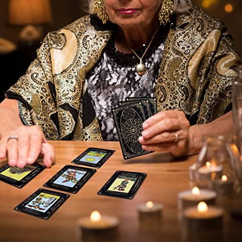 Tarot deck cards arranged for a reading spread