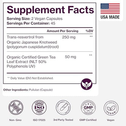 Pure Micronutrients Organic Resveratrol premium supplement bottle