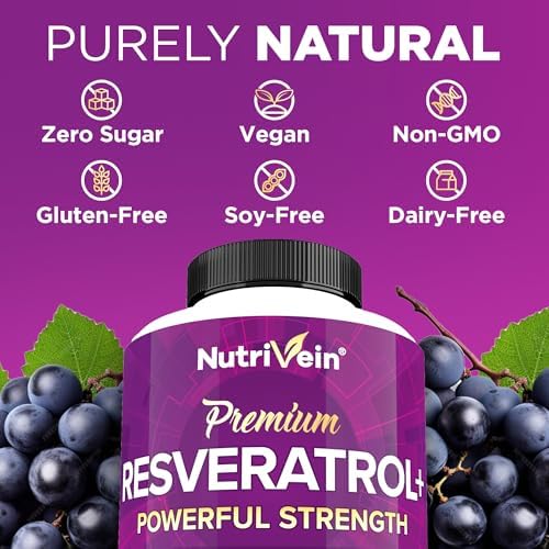 Nutrivein 1450mg Trans Resveratrol dietary supplement lifestyle packaging