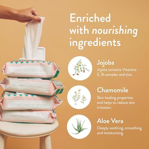 Ingredients and features label on Joonya baby wipes