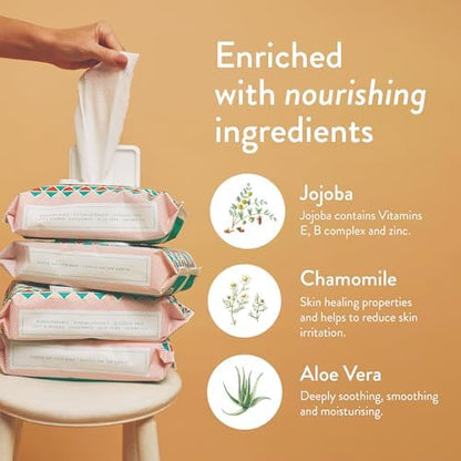 Ingredients and features label on Joonya baby wipes