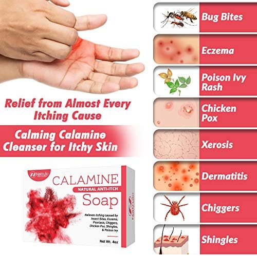 Natrulo calamine and colloidal oats anti itch soap bar for eczema and insect bites