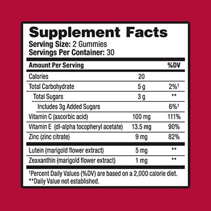 Ocuvite gummy multivitamin for eyes side profile view