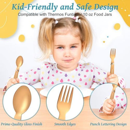 Compact folded dishwasher safe metal utensils for school lunch boxes