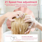 Pink waterproof child hair washing shield featuring adjustable buckle closure.