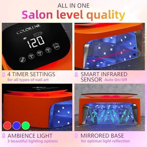 Orange portable UV LED lamp for professional gel curing