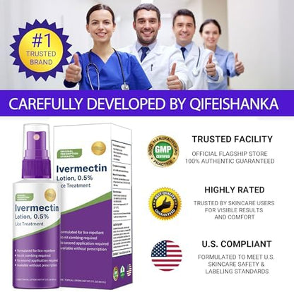 QIFEISHANKA fast acting 10 minute lice elimination lotion squeeze tube