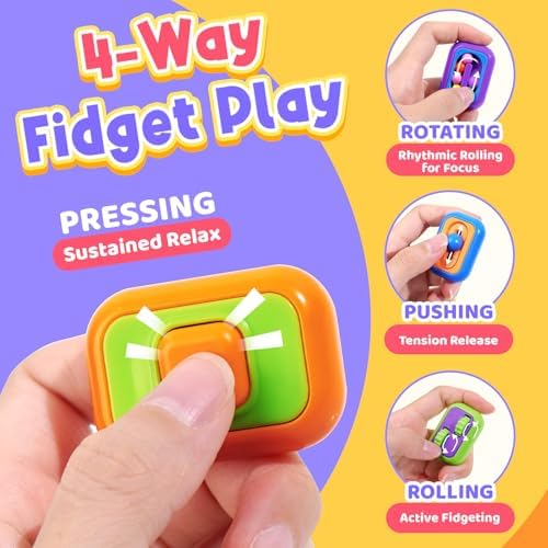 Close up of the rolling gear and smooth slider mechanisms on the hand fidgets.