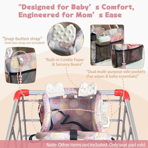 Side view of LWWACSS high chair seat protector in restaurant