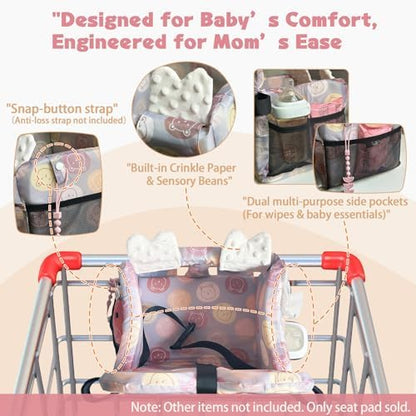 Side view of LWWACSS high chair seat protector in restaurant