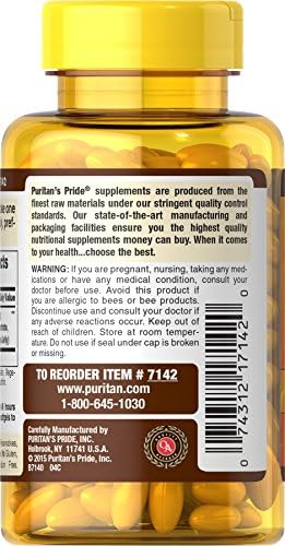 Puritan's Pride Royal Jelly premium immune support dietary supplement packaging side angle view
