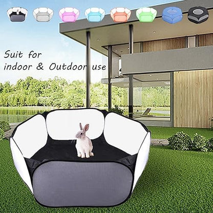 Small Animals Playpen, Portable Pop-up Open Interactive Pet Tent, Indoor Outdoor Fence for Rabbits, Guinea Pig, Hamster, Chinchillas, Kittens, Puppies - Image 7