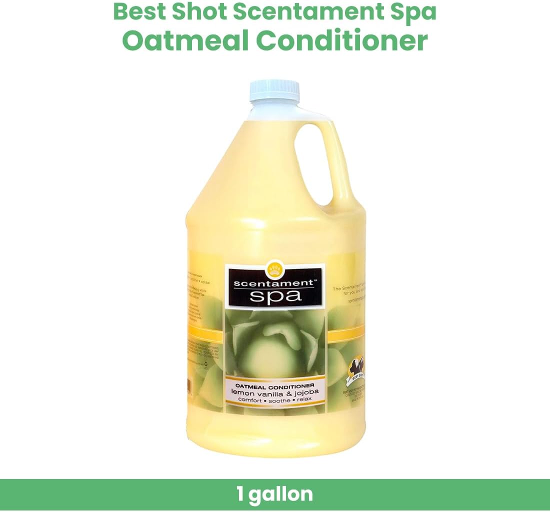 Best Shot Lemon Vanilla pet conditioner back label with dilution instructions