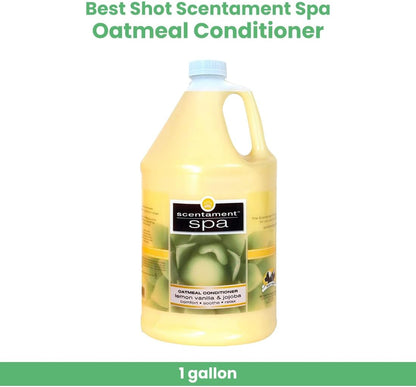 Best Shot Lemon Vanilla pet conditioner back label with dilution instructions