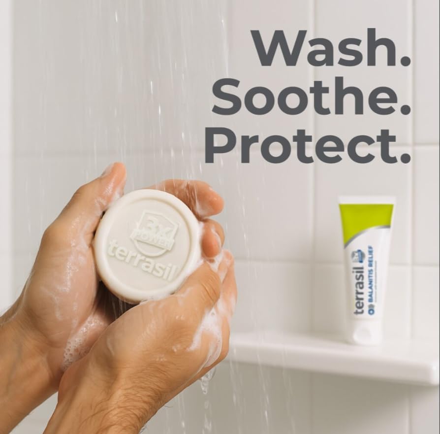 Terrasil Cleansing Soap bar for intimate male hygiene and balanitis care