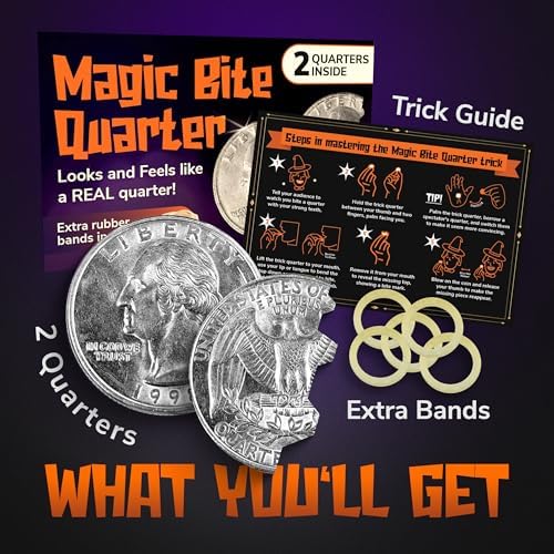 Magnus Magic fake quarters with extra rubber bands