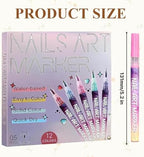 Close up of Kalolary nail art markers fine tip design