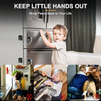 Tijtjhc safety lock installed on a kitchen refrigerator door