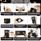 DIY birthday money bank box unboxing setup showing the ten unassembled inner bounce elements.