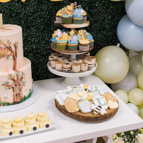 Set of 48pcs bear cupcake toppers for kids birthday event.