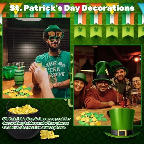 LOJAYUVE St Patricks Day gold coins inside a clear party favor bag