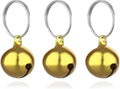 SKYPIA Round Dog Bells Dog Charm Bells Pet Pendant, 3 PCS Anti-Lost Training Bells for Collars, Suitable for Pet Pendant Accessories 1/2-Inch Gold - Image 1