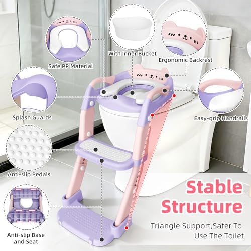 BBfancy baby potty training seat showing the wide non slip pedals and handles.